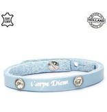 Armband Leer Carpe Diem / Blue