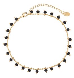 Enkelbandje Tiny Beads Gold | Black