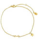 Stainless Steel enkelbandje Lucky Star Gold
