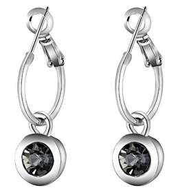 Oorbellen Creolen Sparkle 2 Silver-Black