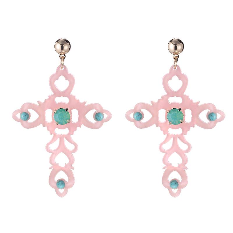 Barok oorbellen in licht roze