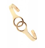 Open bangle armband Connection stainless steel Gold plated