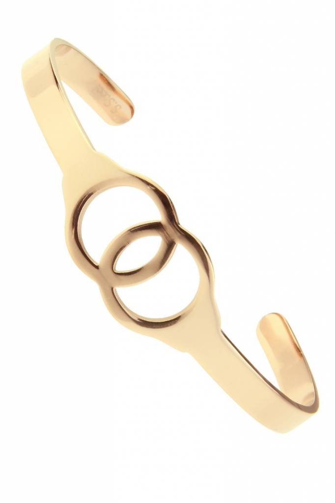 Open bangle armband Connection stainless steel Gold plated