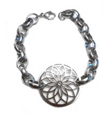 Sazou Jewels Armband Stainless Steel Jasseron Flower