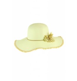 Zomer zonnehoed Beach Flower | Beige-Creme