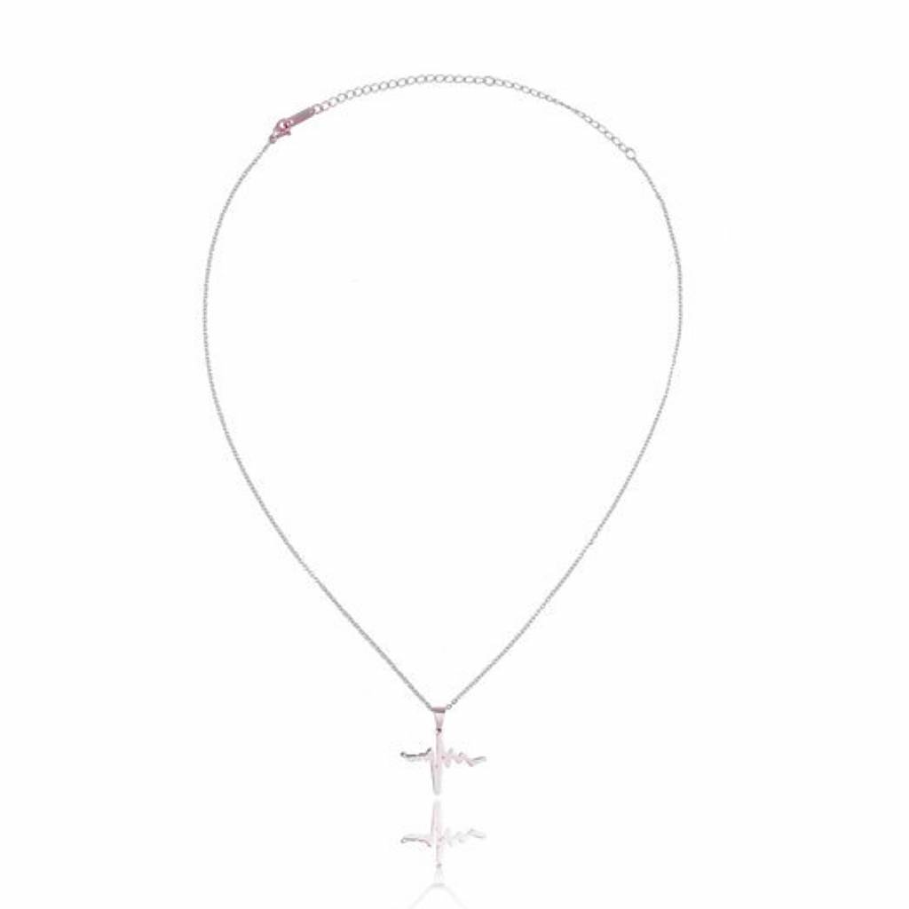 Ketting Stainless Steel Heartbeat - Zilver