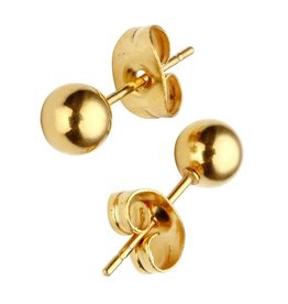 Oorbellen | oorstekers | Bolletje | Stainless Steel | Gold