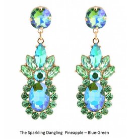 The Sparkling Dangling  Pineapple - Blauw Groen