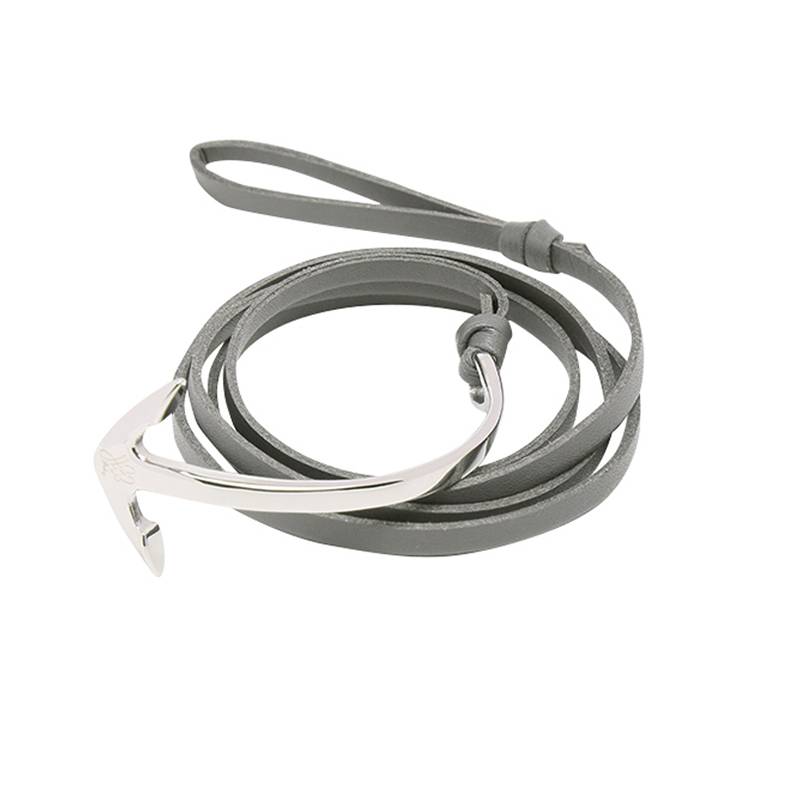 Armband Casanova Grey met stainless steel anker slot