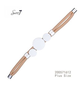 Sweet 7 Armband  Circle Light Brown - Plus Size