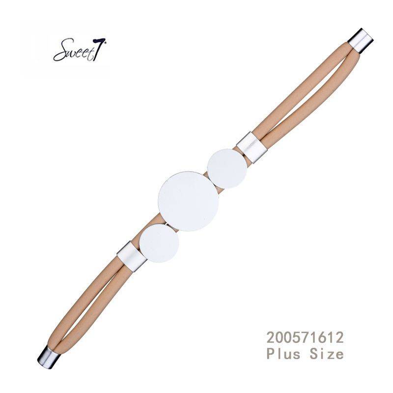 Sweet 7 Plus size armband  Circle Licht Bruin