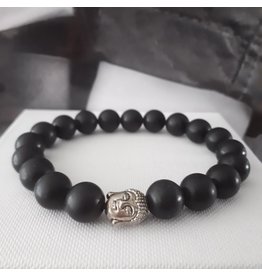 Sazou Jewels Armband Natural Stones | Onyx | Zwart | Shakyamuni