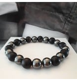 Sazou Jewels Armband Natural Stones Onyx / Hematiet/10 mm SZ850