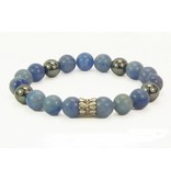 Armband Hematiet, Blue Aventurien met 925 Sterling Zilveren Ton Kraal BL78-17