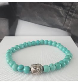 Armband Natural Stones | Turquoise | Shakyamuni hoofd