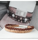 B & L Armband leer en kurk Cognac BL99834