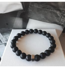 Sazou Jewels Armband Natural Stones | Onyx | Steel | Moer | Zwart