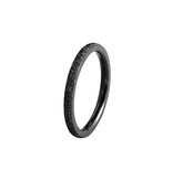 Zwarte smalle Sanded Stainless Steel ring