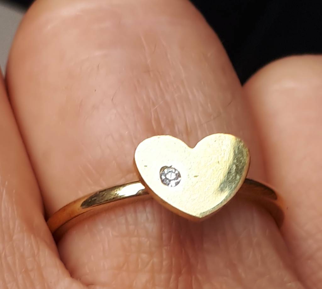 Ring Hart Stainless Steel Gold Plated