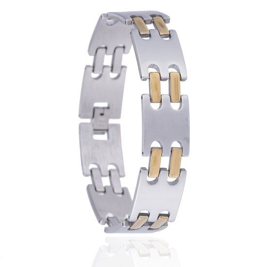 Armband - Silver Gold - Edelstaal - 21 cm