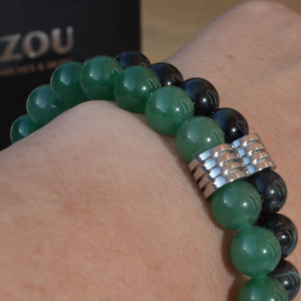 Sazou Jewels Armband Natural Stones Groene Aventurijn