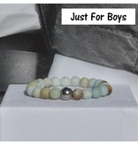 Sazou Jewels Armband Boys Natural Stones Amazoniet frosted