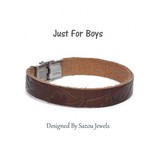 Sazou Jewels Armband Boys Lee Brown met patroon