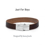 Sazou Jewels Armband Boys Lee Brown met patroon