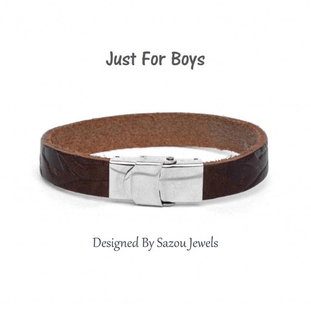 Sazou Jewels Armband Boys Lee Brown met patroon