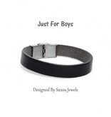 Sazou Jewels Armband Boys Leer Black