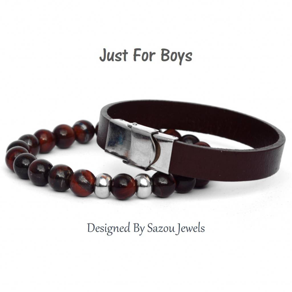 Sazou Jewels Armband Boys Leer Brown