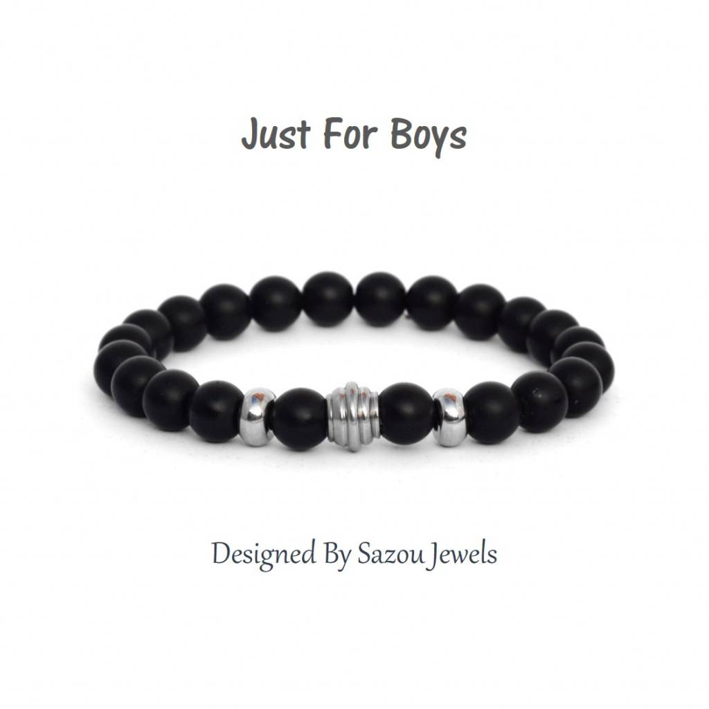 Sazou Jewels Armband Boys Natural Stones Black Onyx