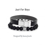 Sazou Jewels Armband Boys Natural Stones Black Onyx