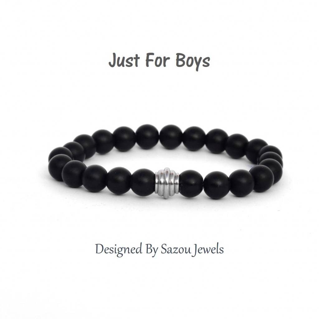 Sazou Jewels Armband Boys Natural Stones Black Onyx