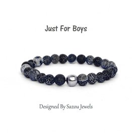 Sazou Jewels Armband Boys Natural Stones Blue