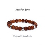 Sazou Jewels Armband Boys Natural Stones Light Brown