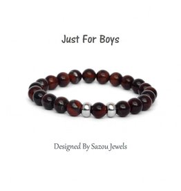 Sazou Jewels Armband Boys Natural Stones Tijgeroog