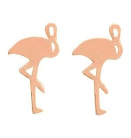 Oorbellen Stekers Stainless Steel Flamingo - Gold