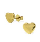 Oorstekers Edelstaal Hart Gold Plated