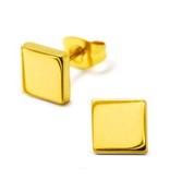 Oorstekers Edelstaal Square Gold Plated