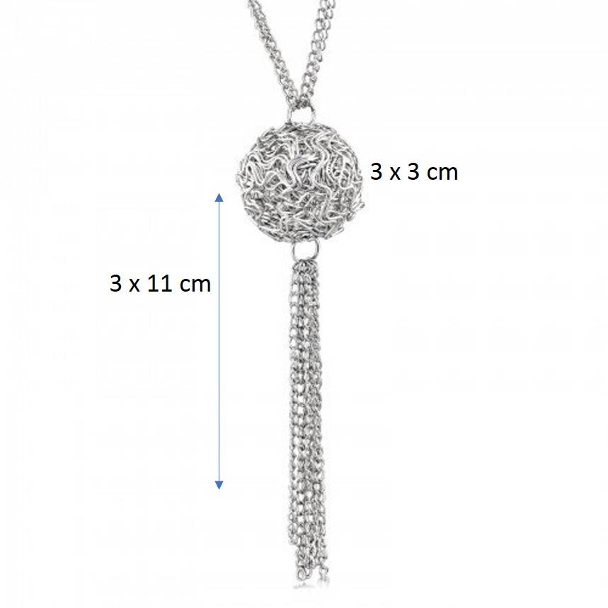 PJ Set Wire Ball Ketting en Oorbellen Silver