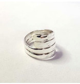 Zilveren eehamerde ring - 925 Sterling Zilver