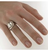 Zilveren draadring "Button" - 925 Sterling Zilver