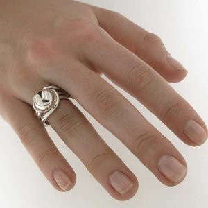 Zilveren draadring "Button" - 925 Sterling Zilver