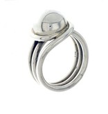 Zilveren draadring "Button" - 925 Sterling Zilver