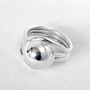 Zilveren draadring "Button" - 925 Sterling Zilver