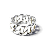 Zilveren Brede Ring Gourmet schakels - 925 Sterling Zilver