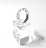 Zilveren smalle ring met binnenring - 925 Sterling Zilver