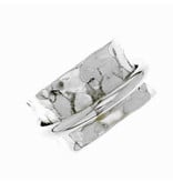 Zilveren Brede Gehamerde ring - 925 Sterling Zilver