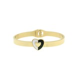 Stainless steel Gold plated bangle armband met een hart